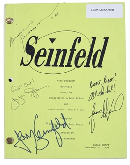 Jason Alexanders Original 1998 Table Draft "Seinfeld" Script Signed by Jerry Seinfeld, Jason Alexander, Julia Louis-Dreyfus and Michael Richards (JSA)
